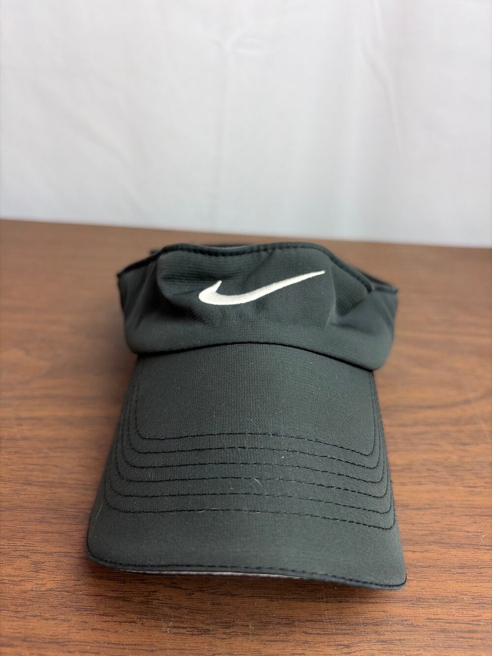 Nike Golf Visor Hat Black White Swoosh Adjustable Strapback Mens Womens Unisex